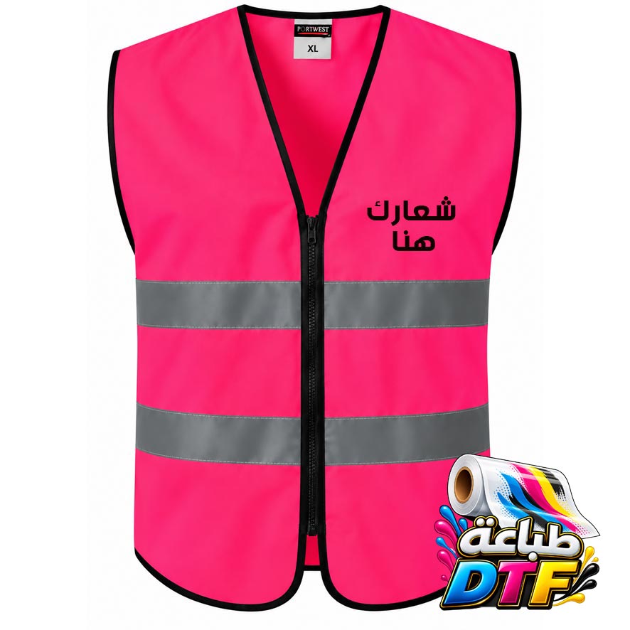 فزت فسفوري عاكس زهري  DTF-VEST-JO1-PINK