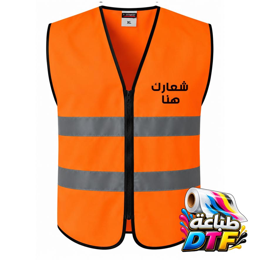 فزت فسفوري عاكس زهري  DTF-VEST-JO1-ORANGE