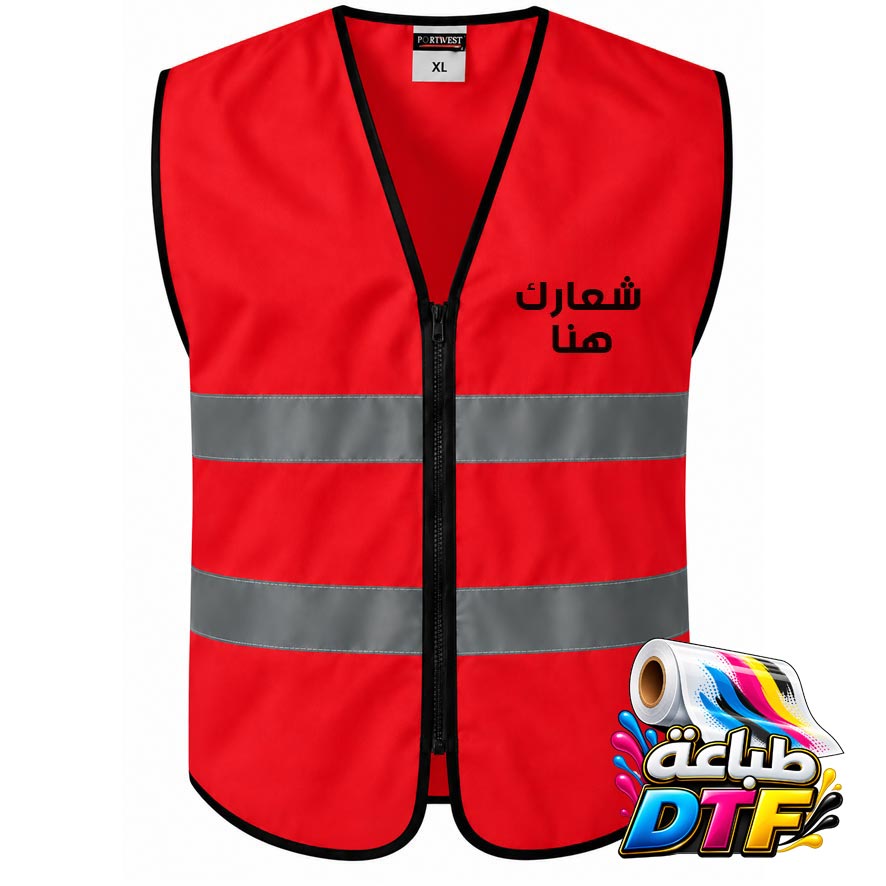 فزت فسفوري عاكس أحمر  DTF-VEST-JO1-RED