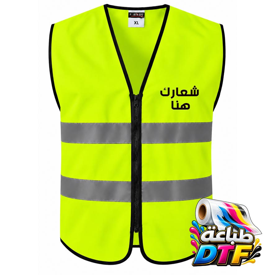 فزت فسفوري عاكس اصفر  DTF-VEST-JO1-YELLOW